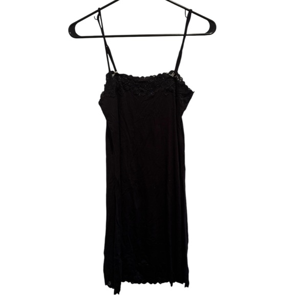 Black Mini Dress With Lace Trim - Picture 4 of 14